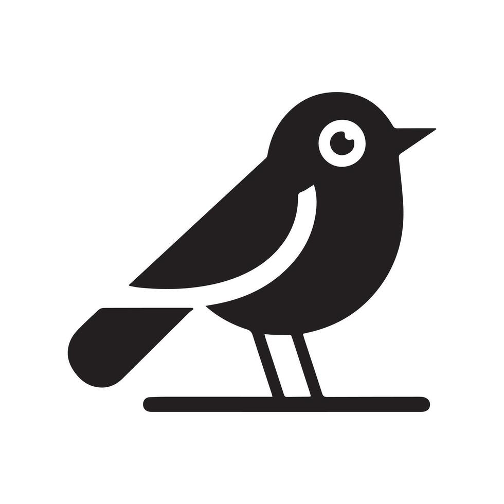 Bird silhouette flat illustration. vector