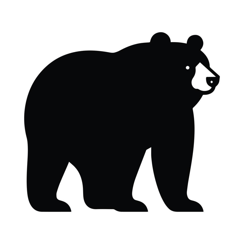 oso siluetas plano ilustración. vector