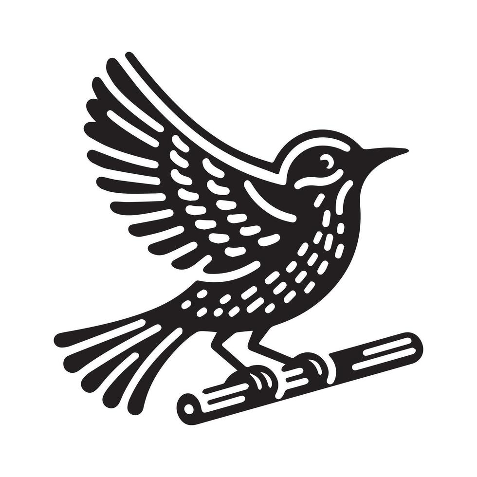 Bird silhouette flat illustration. vector