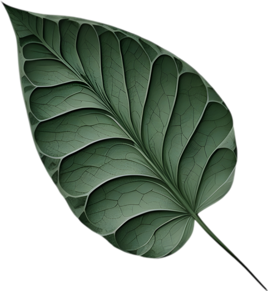 An image of a stylized leaf. AI-Generated. png