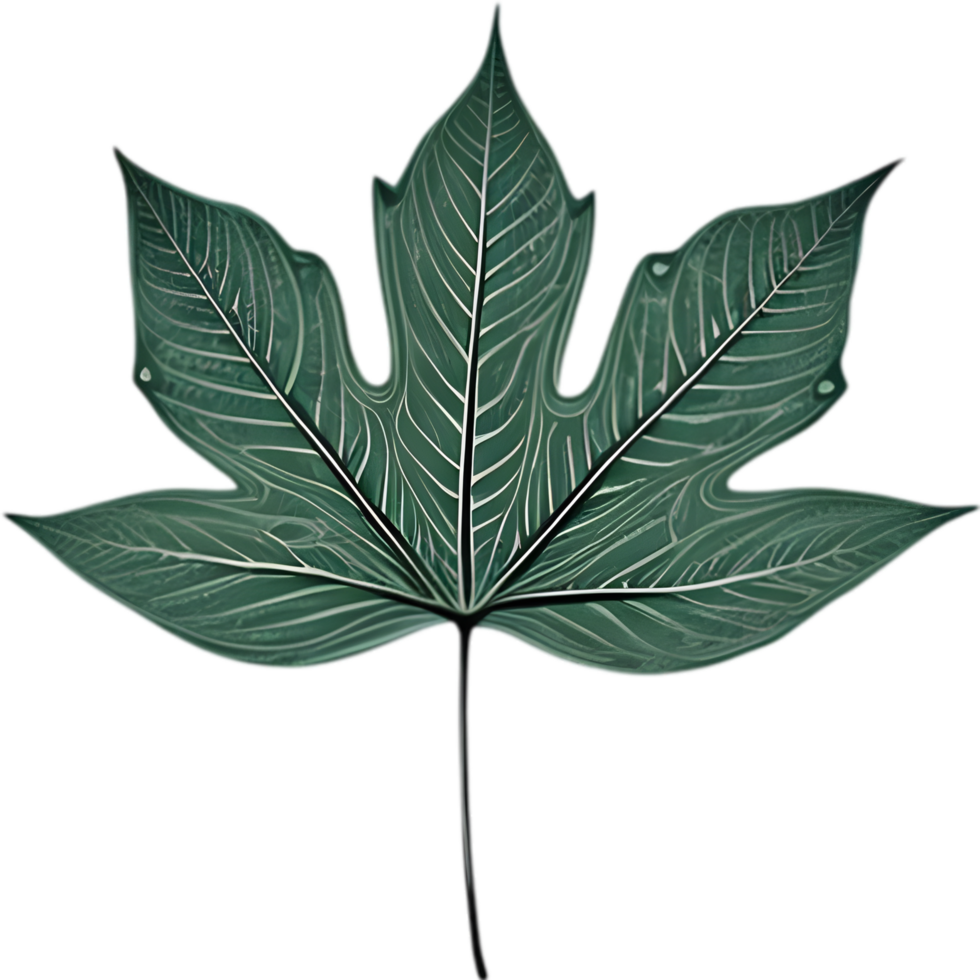An image of a stylized leaf. AI-Generated. png
