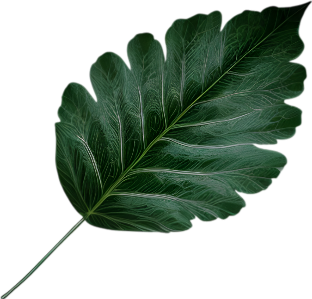 An image of a stylized leaf. AI-Generated. png
