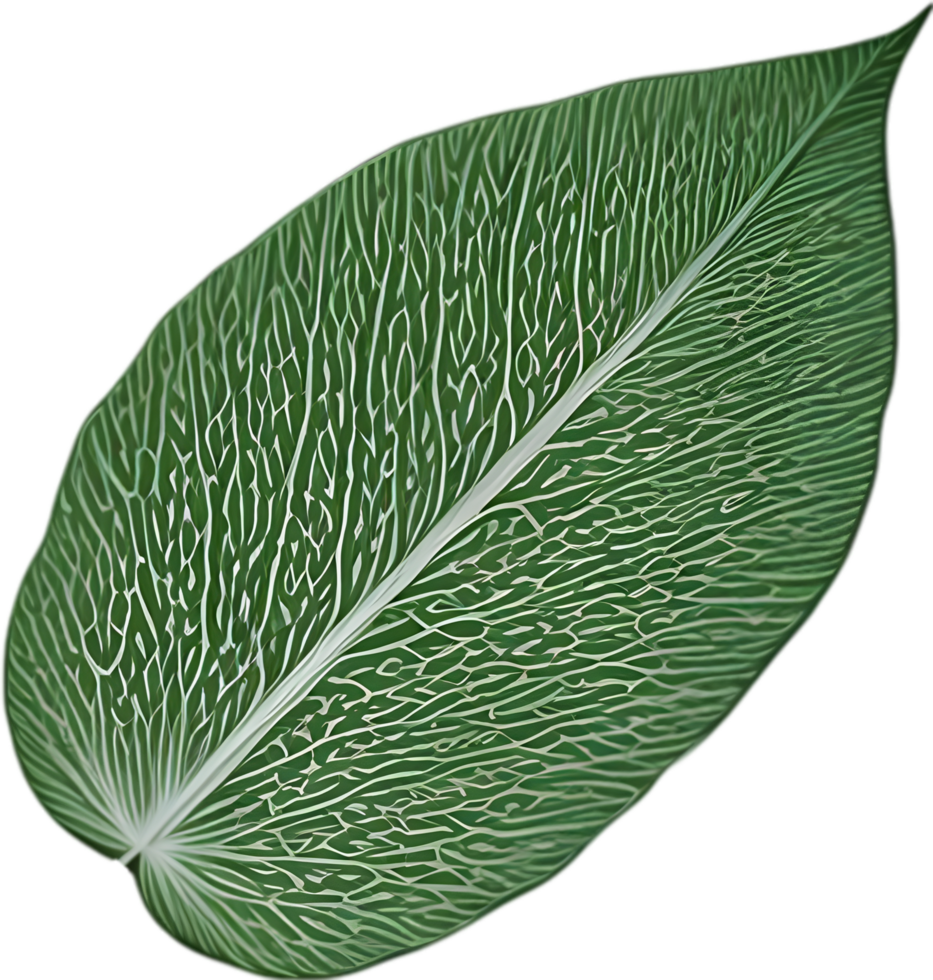 An image of a stylized leaf. AI-Generated. png