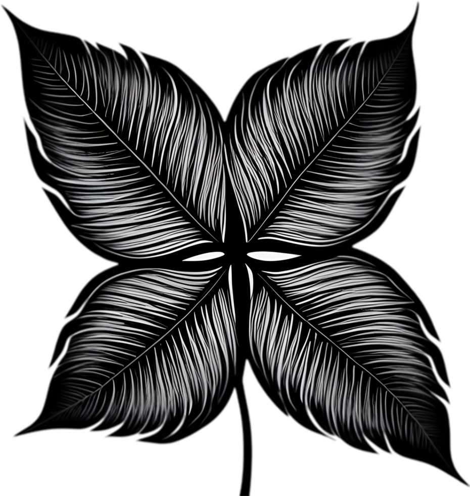 An image of a stylized leaf. AI-Generated. png