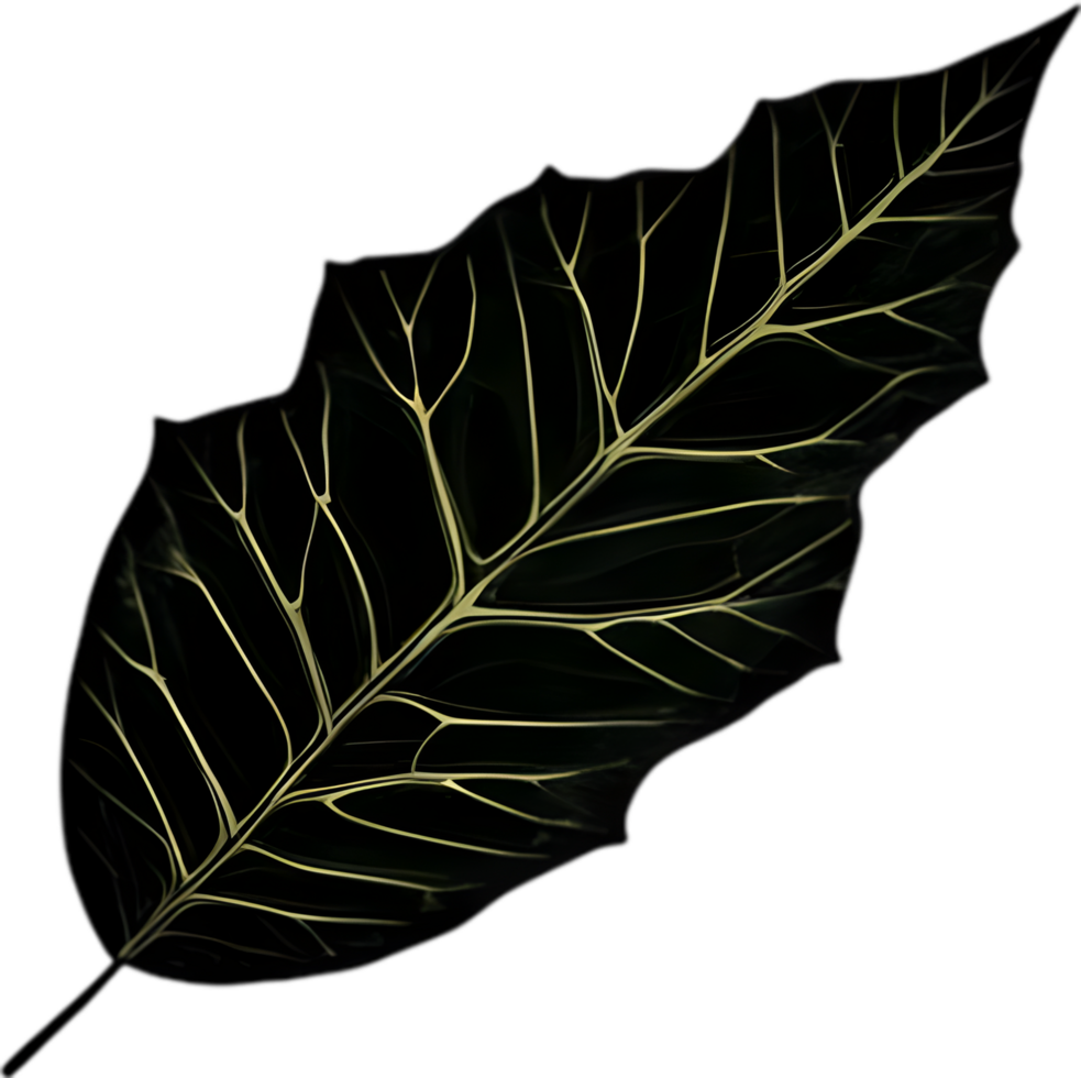 An image of a stylized leaf. AI-Generated. png