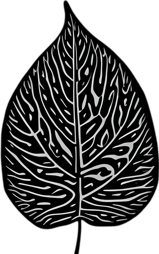An image of a stylized leaf. AI-Generated. png
