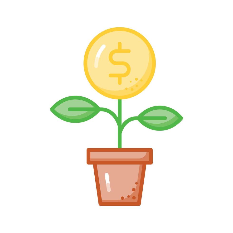 Grab this carefully crafted money plant , icon of business development vector