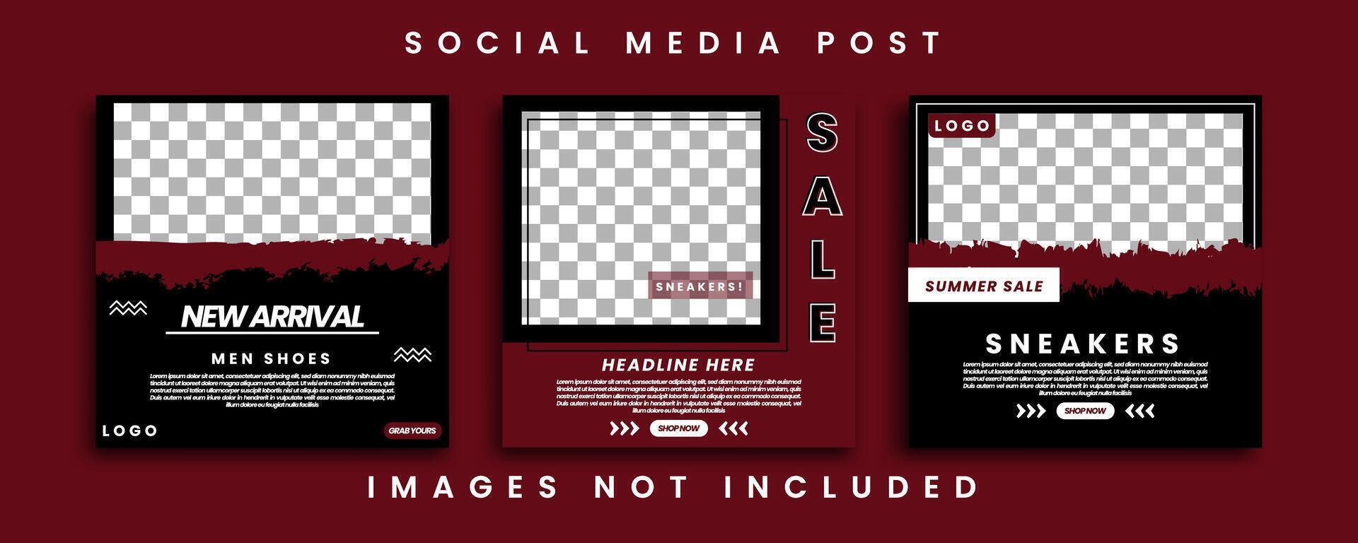 shoes social media post template editable vector