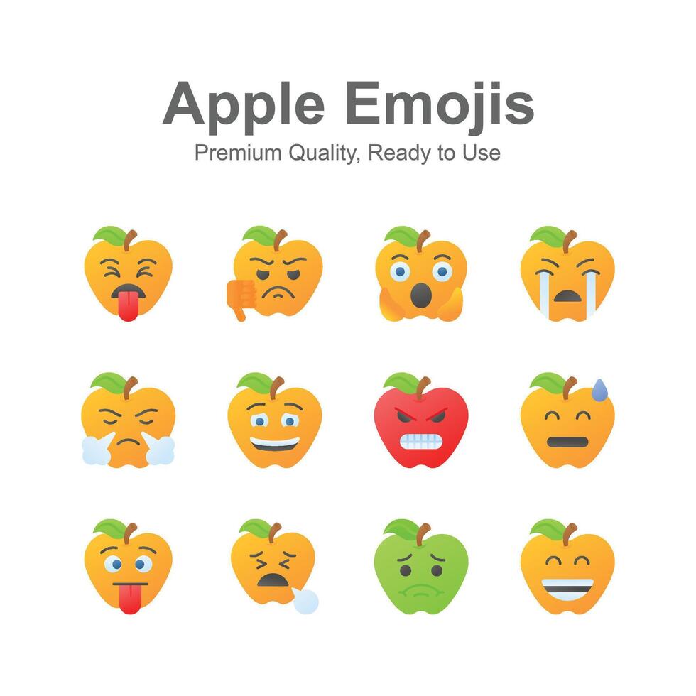 Set of emoji icons, cute expressions design vector