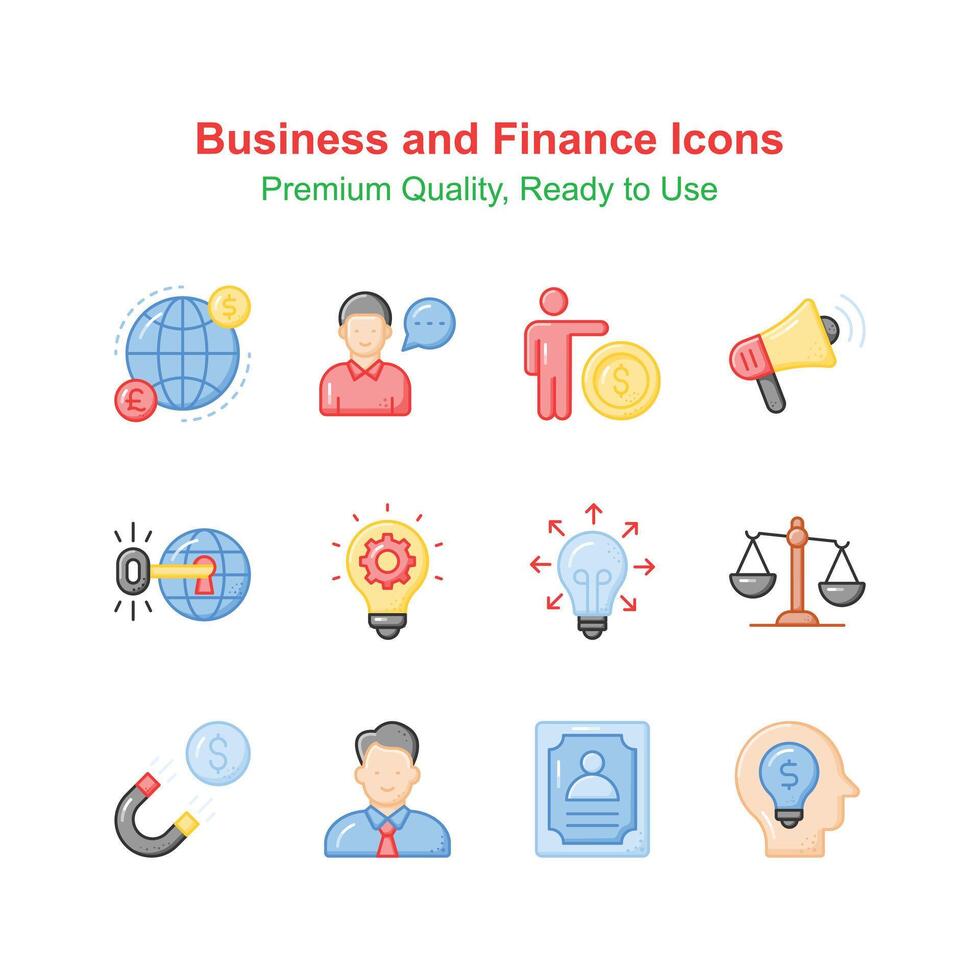 Have a look at amazing icons set of business and finance, premium vectors