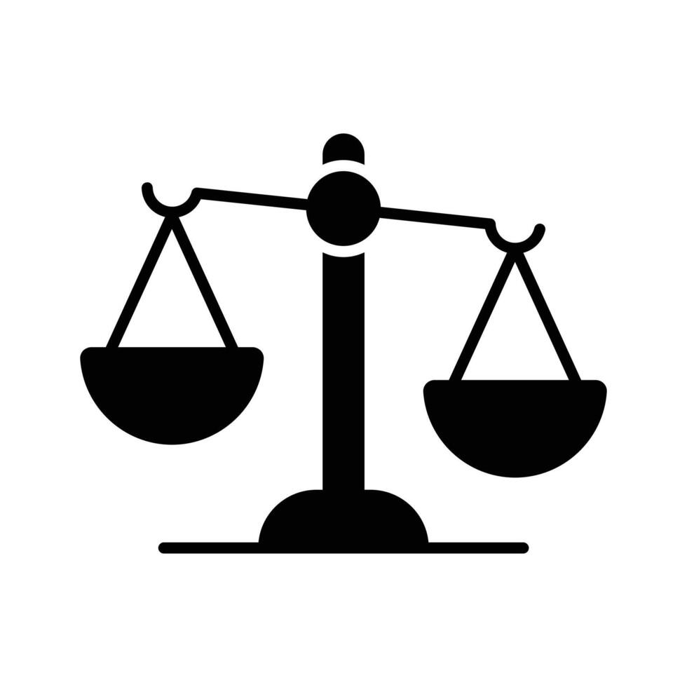 Trendy icon of balance scale in editable flat style, business law symbol vector