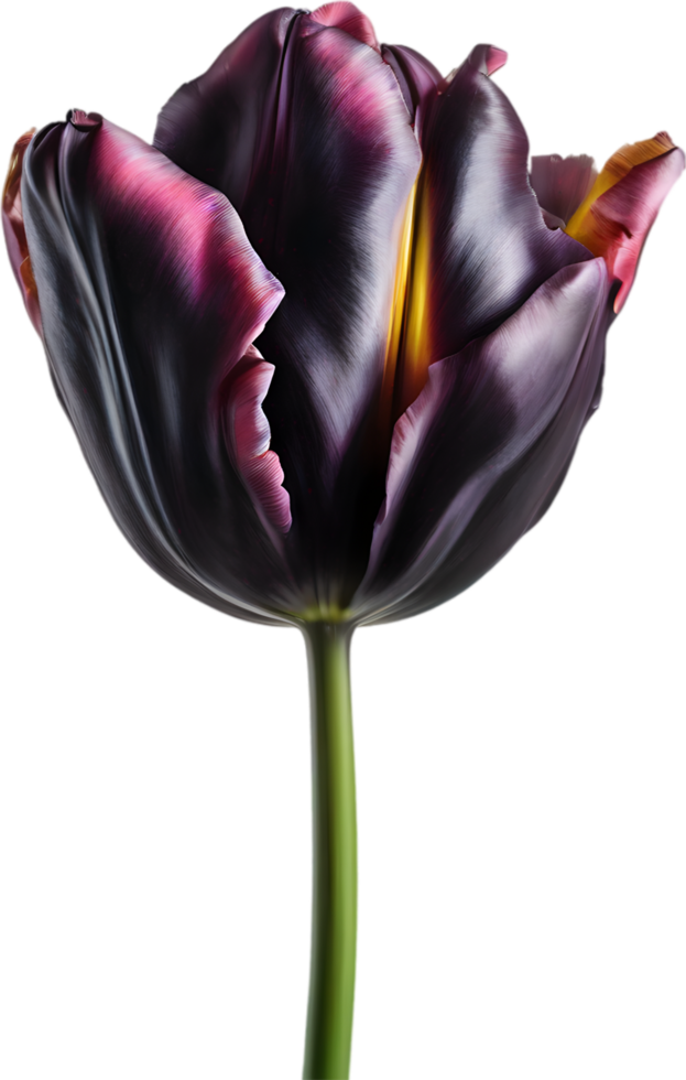 Close-up of a blooming tulip flower. AI-Generated. png