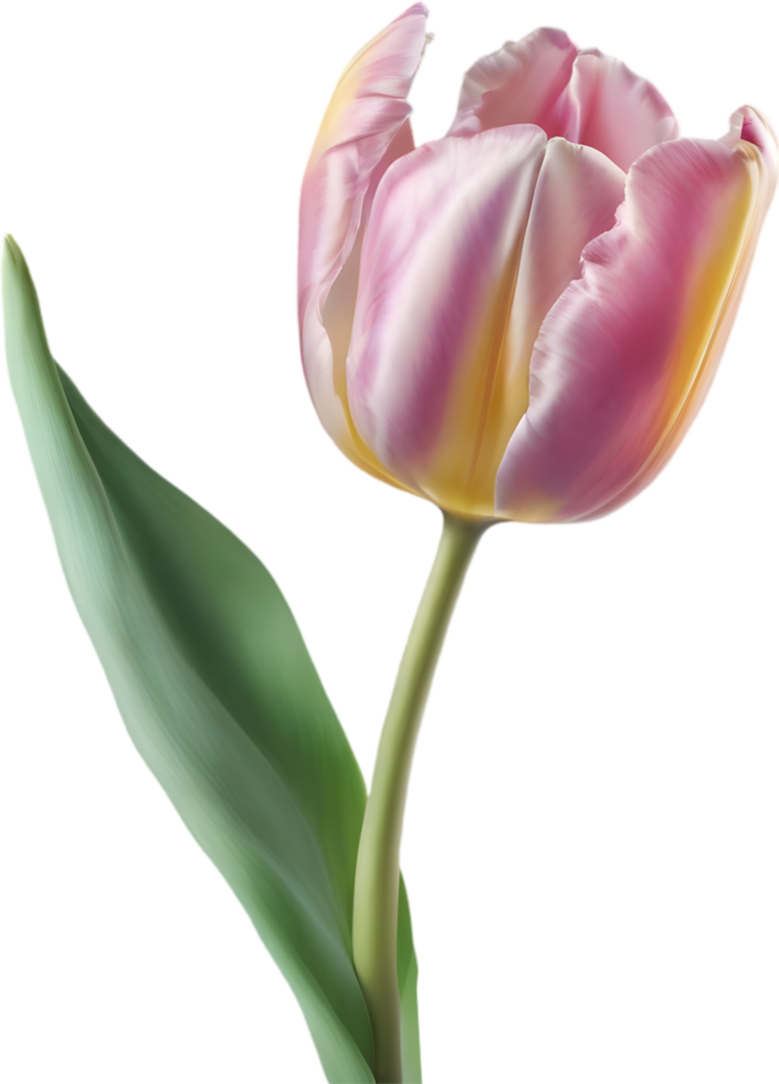Close-up of a blooming tulip flower. AI-Generated. png