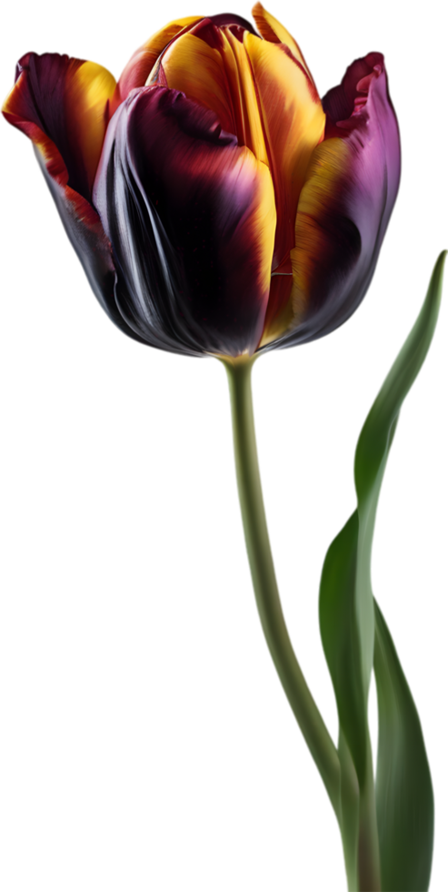 Close-up of a blooming tulip flower. AI-Generated. png