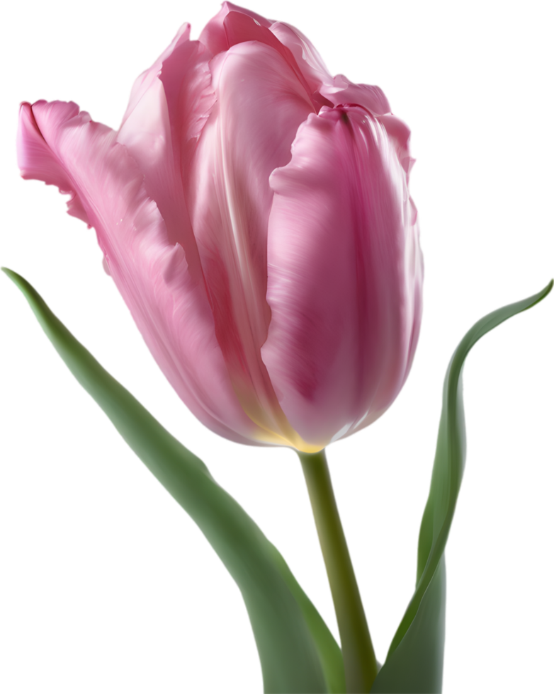 Close-up of a blooming tulip flower. AI-Generated. png