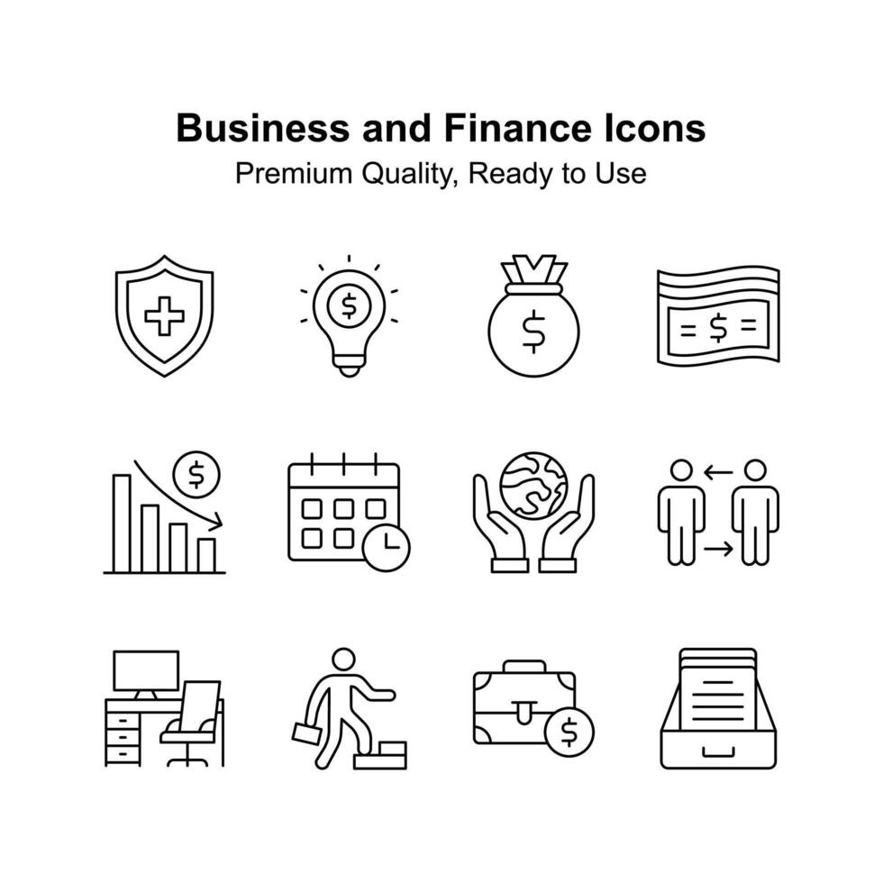 Grab this creatively crafted icons set of business and finance vector