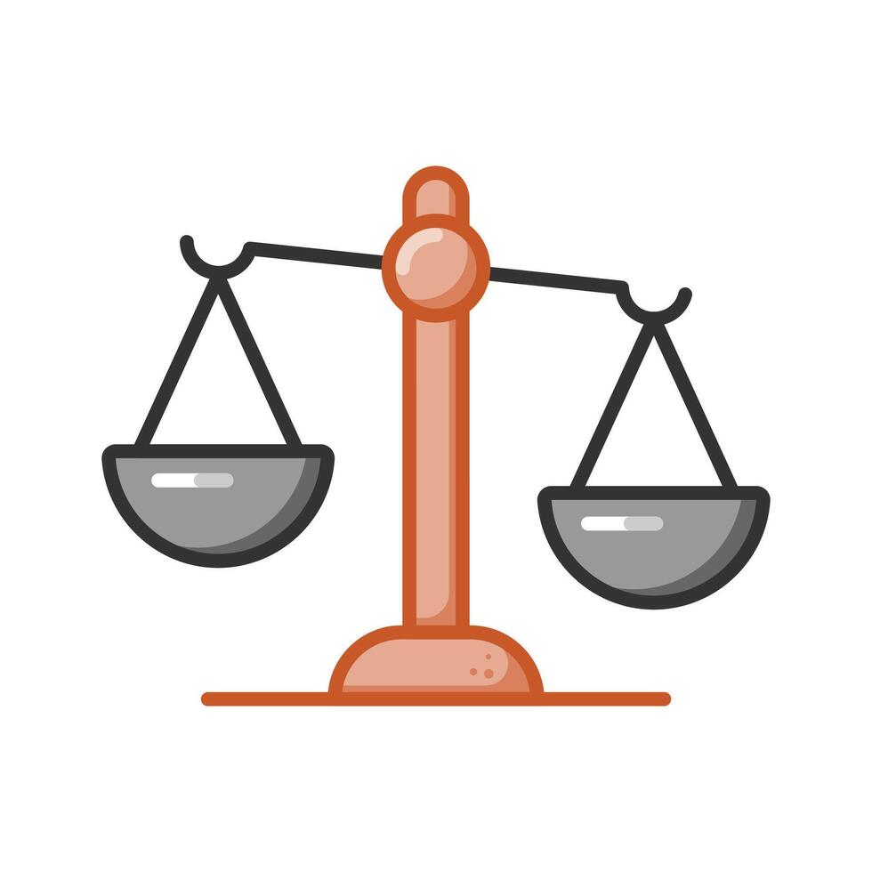 de moda icono de equilibrar escala en editable plano estilo, negocio ley símbolo vector