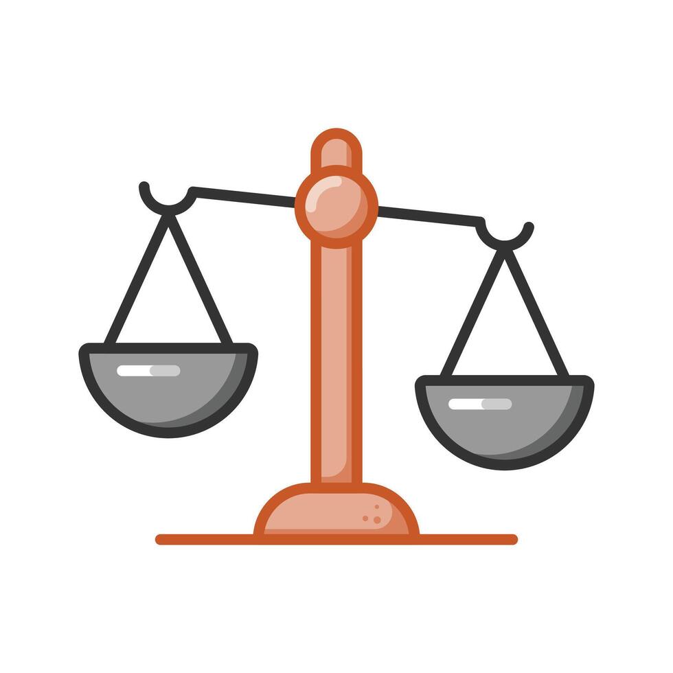 Trendy icon of balance scale in editable flat style, business law symbol vector