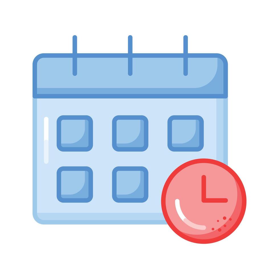 Check this beautifully designed of calendar with clock, premium icon of planner vector