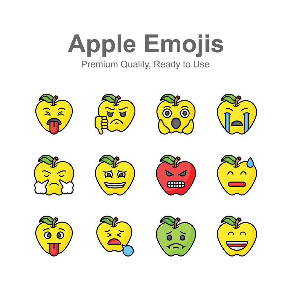 Set of emoji icons, cute expressions design vector