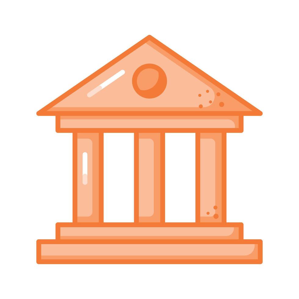 Building with pillars denoting concept of bank building in modern style vector