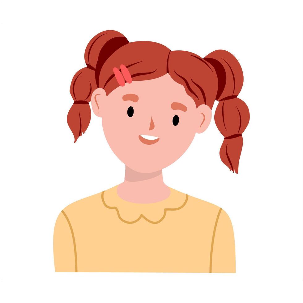 niña linda sonriendo vector