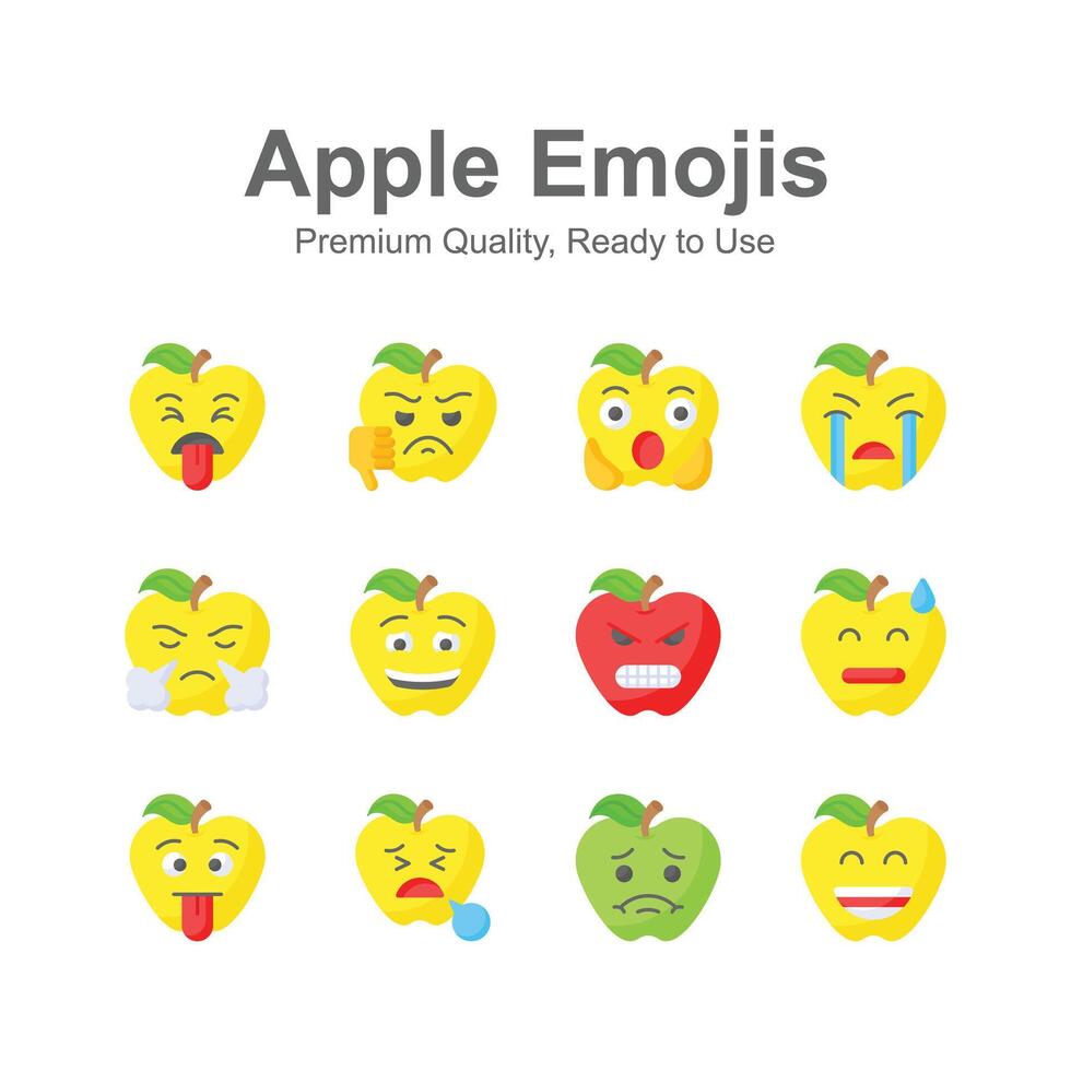 conjunto de emoji iconos, linda expresiones diseño vector