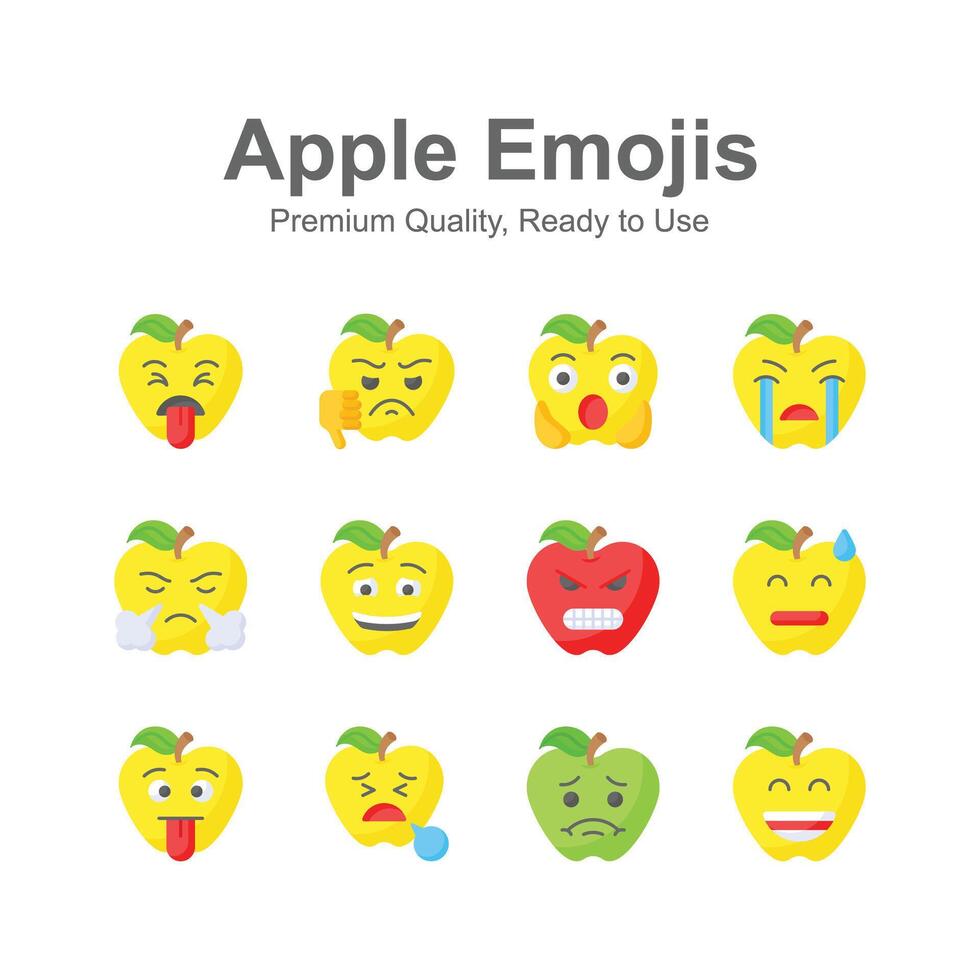 Set of emoji icons, cute expressions design vector