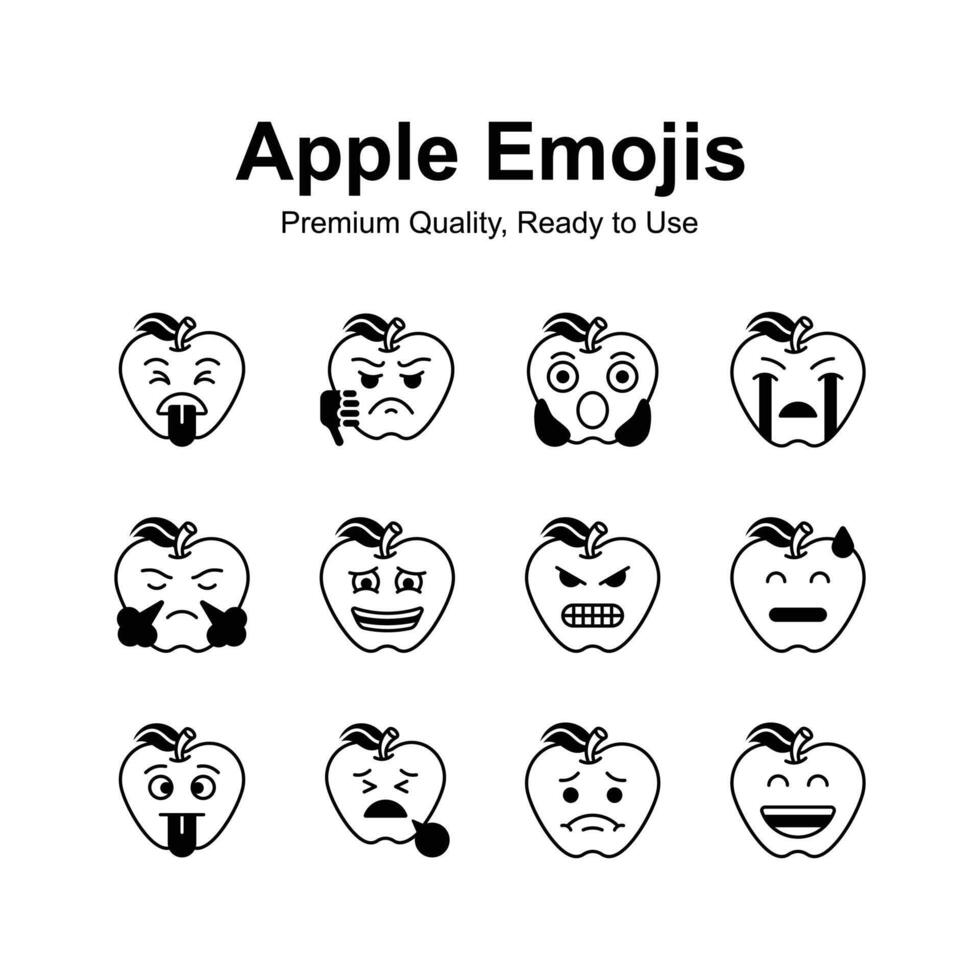 Set of emoji icons, cute expressions design vector