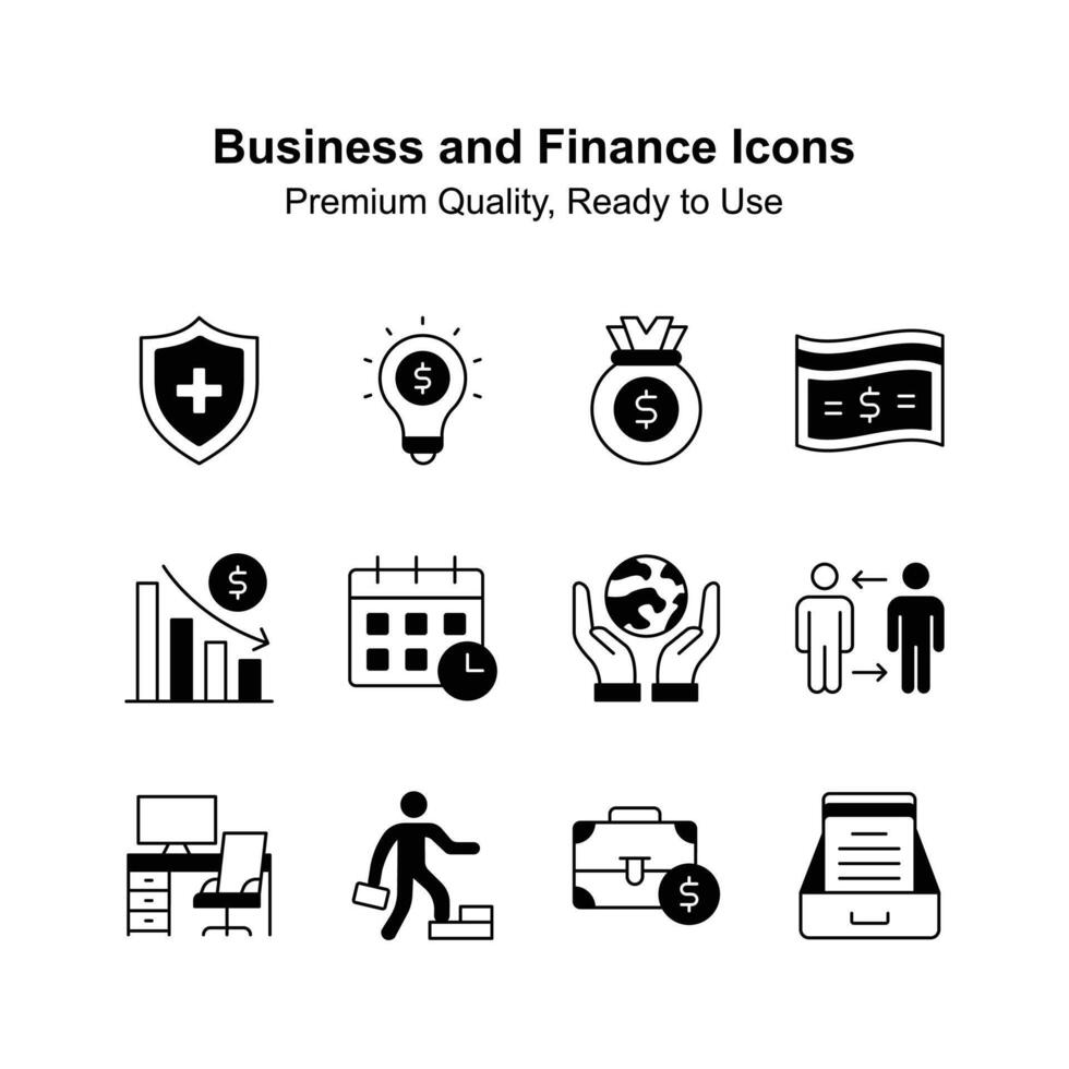 Grab this creatively crafted icons set of business and finance vector