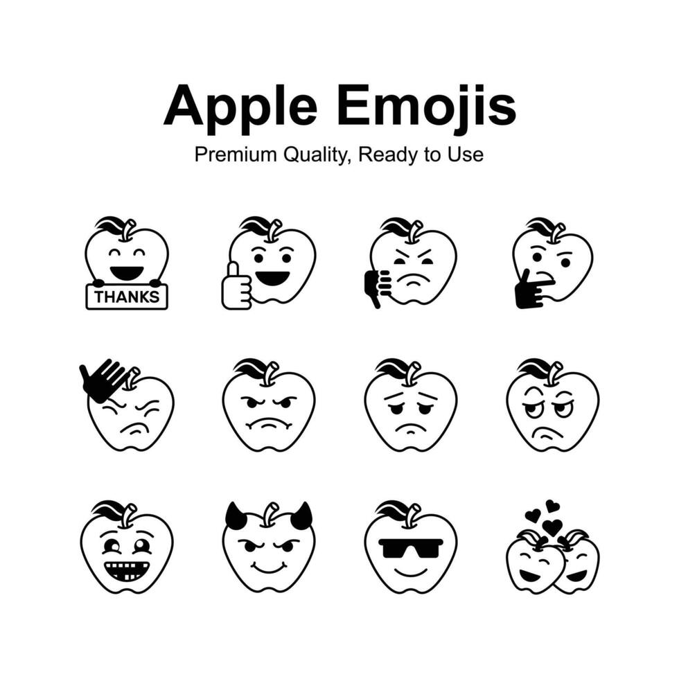 Cute facial expressions, set of emoticons icons, trendy design style vector