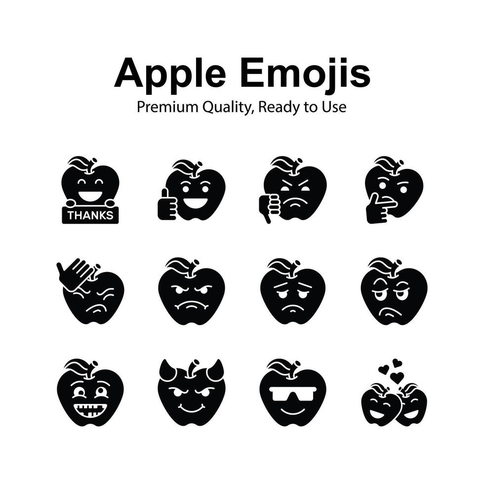Cute facial expressions, set of emoticons icons, trendy design style vector