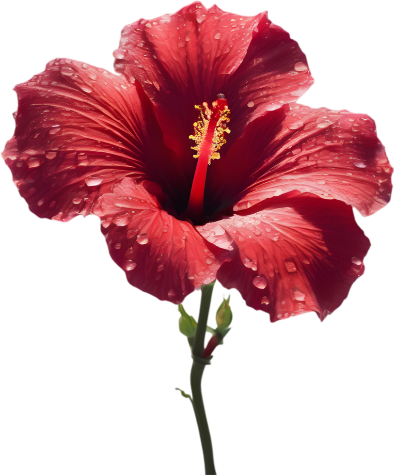 Close-up of a blooming hibiscus flower. AI-Generated. png