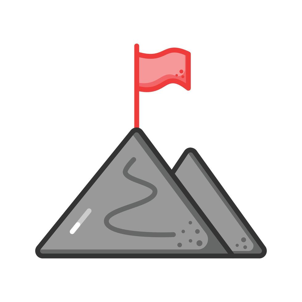 Flag on top of mountain, concept icon of mission in trendy style vector