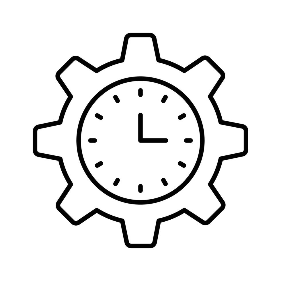 Clock inside gear showing concept of time management, high quality graphics vector