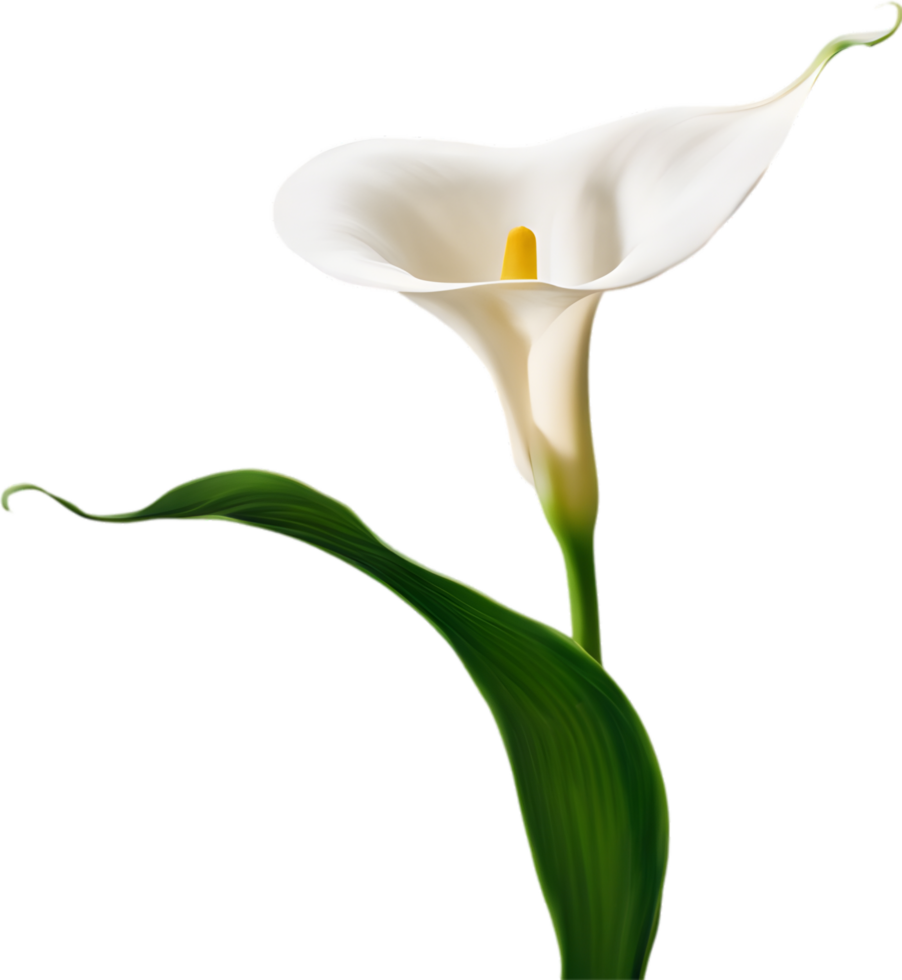 Close-up of a calla lily in a minimalist style. AI-Generated. png