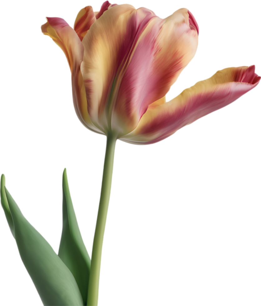 Close-up of a blooming tulip flower. AI-Generated. png