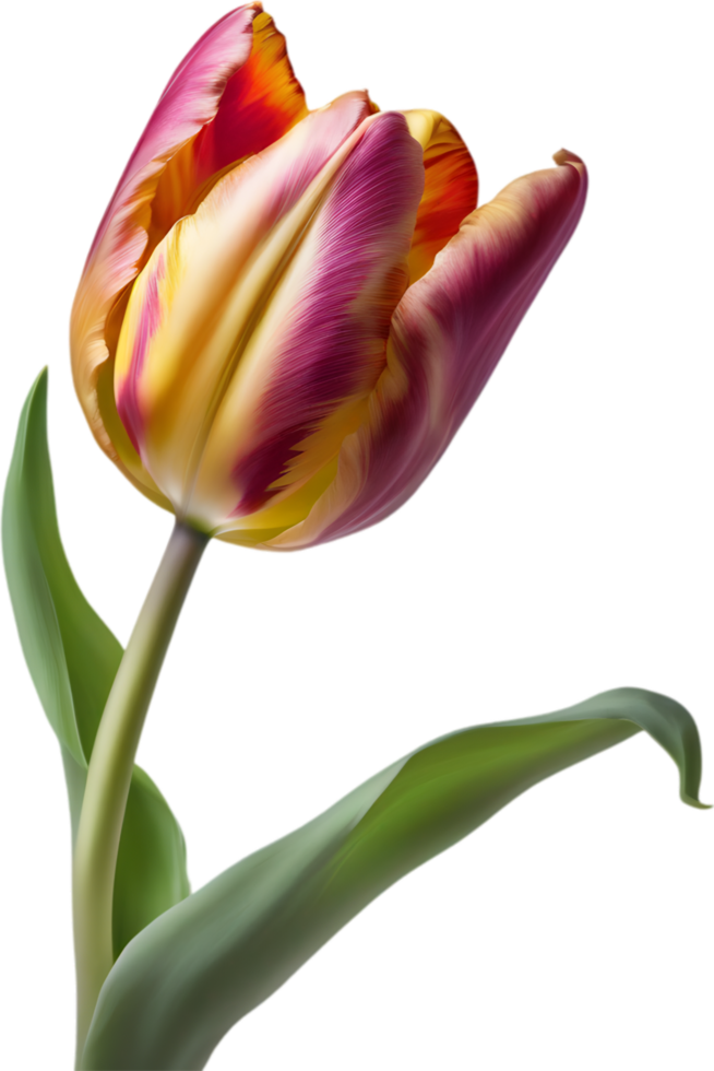 Close-up of a blooming tulip flower. AI-Generated. png