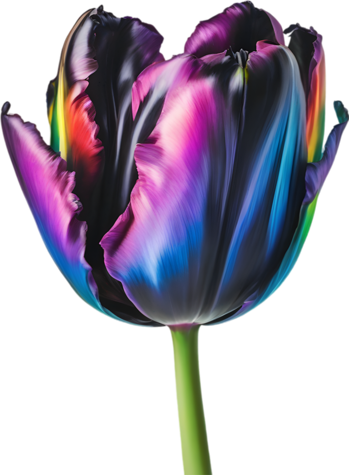 Close-up of a blooming tulip flower. AI-Generated. png