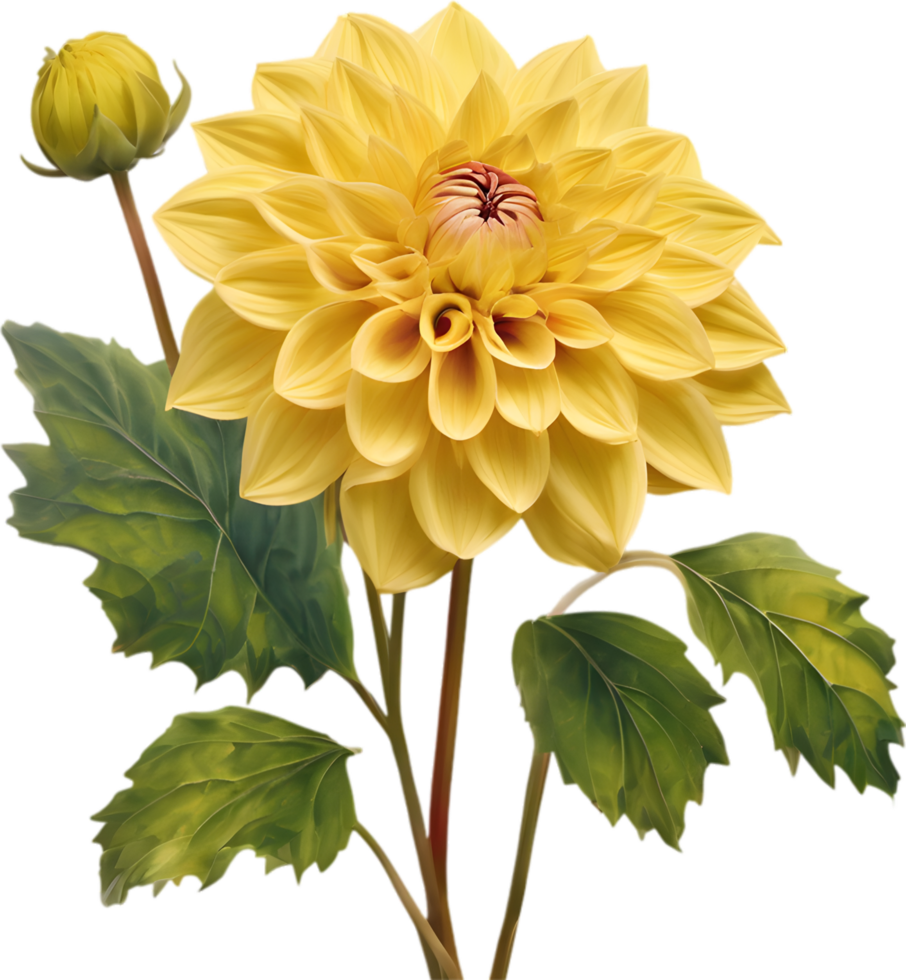Close-up of a blooming dahlia flower. AI-Generated. png