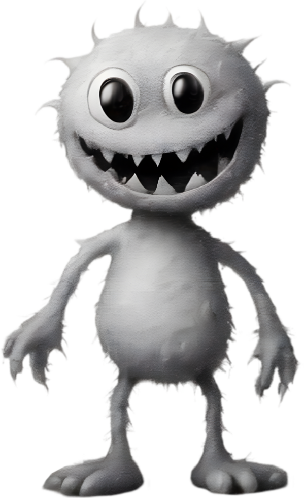 Pencil sketches of a cute monster. Ai-generated. png