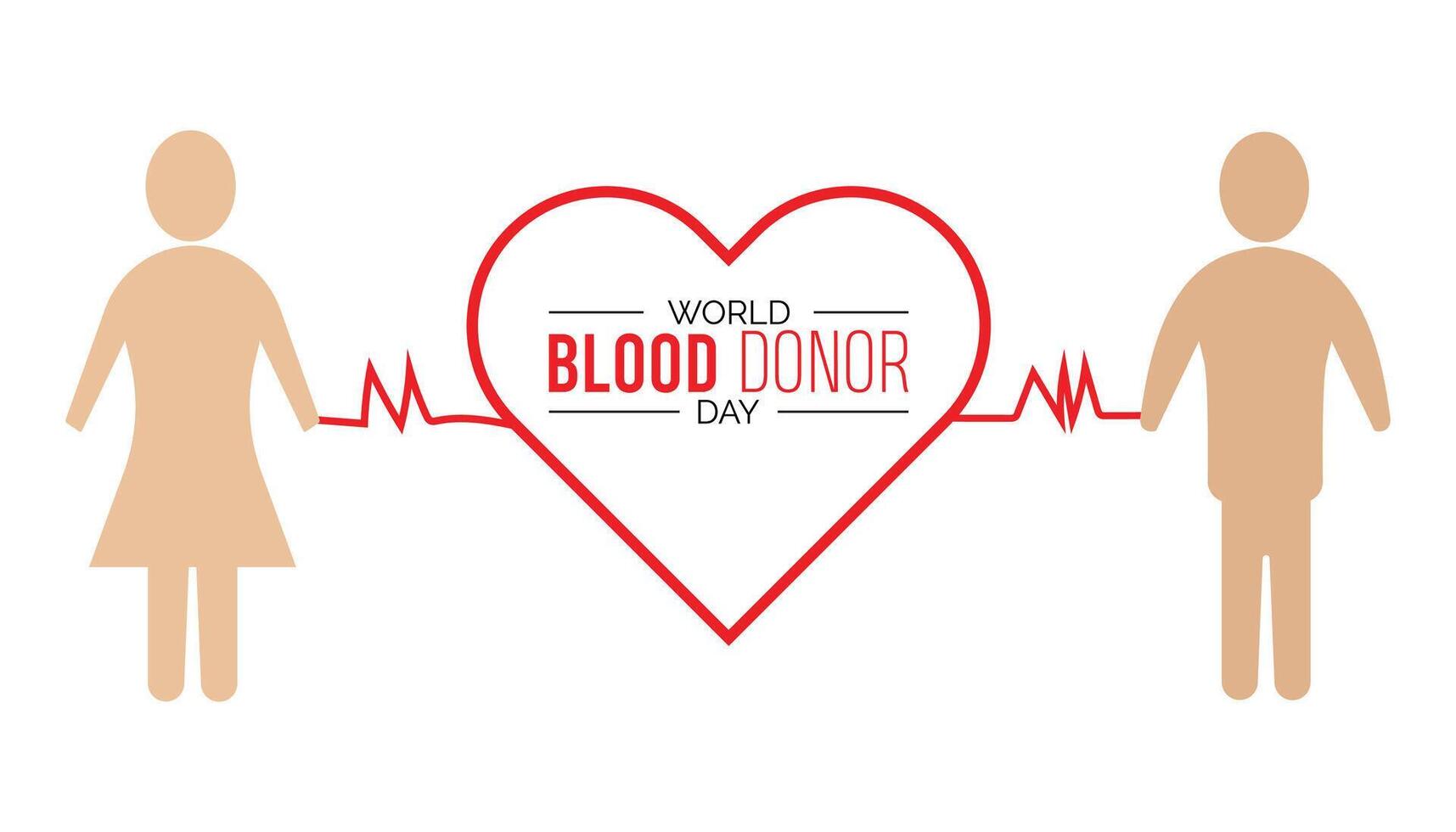 mundo sangre donante día observado cada año en junio. modelo para fondo, bandera, tarjeta, póster con texto inscripción. vector