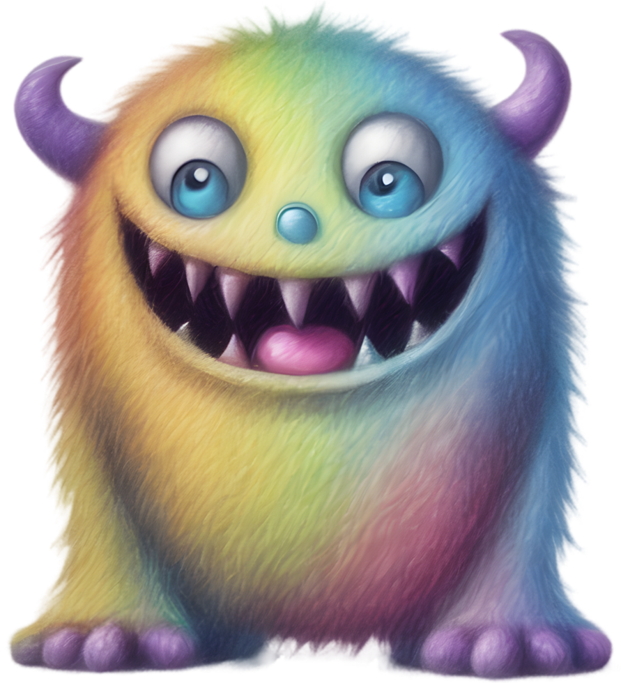 Pencil sketches of a cute monster. Ai-generated. png