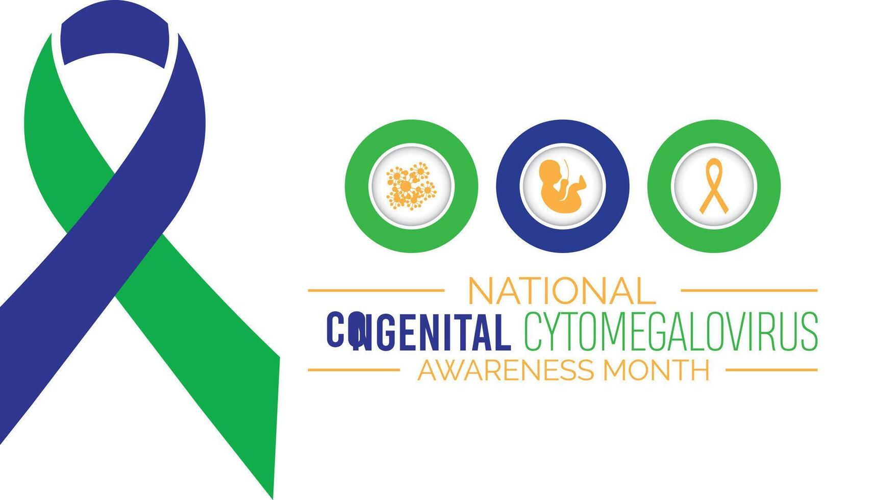 National Congenital Cytomegalovirus awareness month observed every year in June. Template for background, banner, card, poster with text inscription. vector