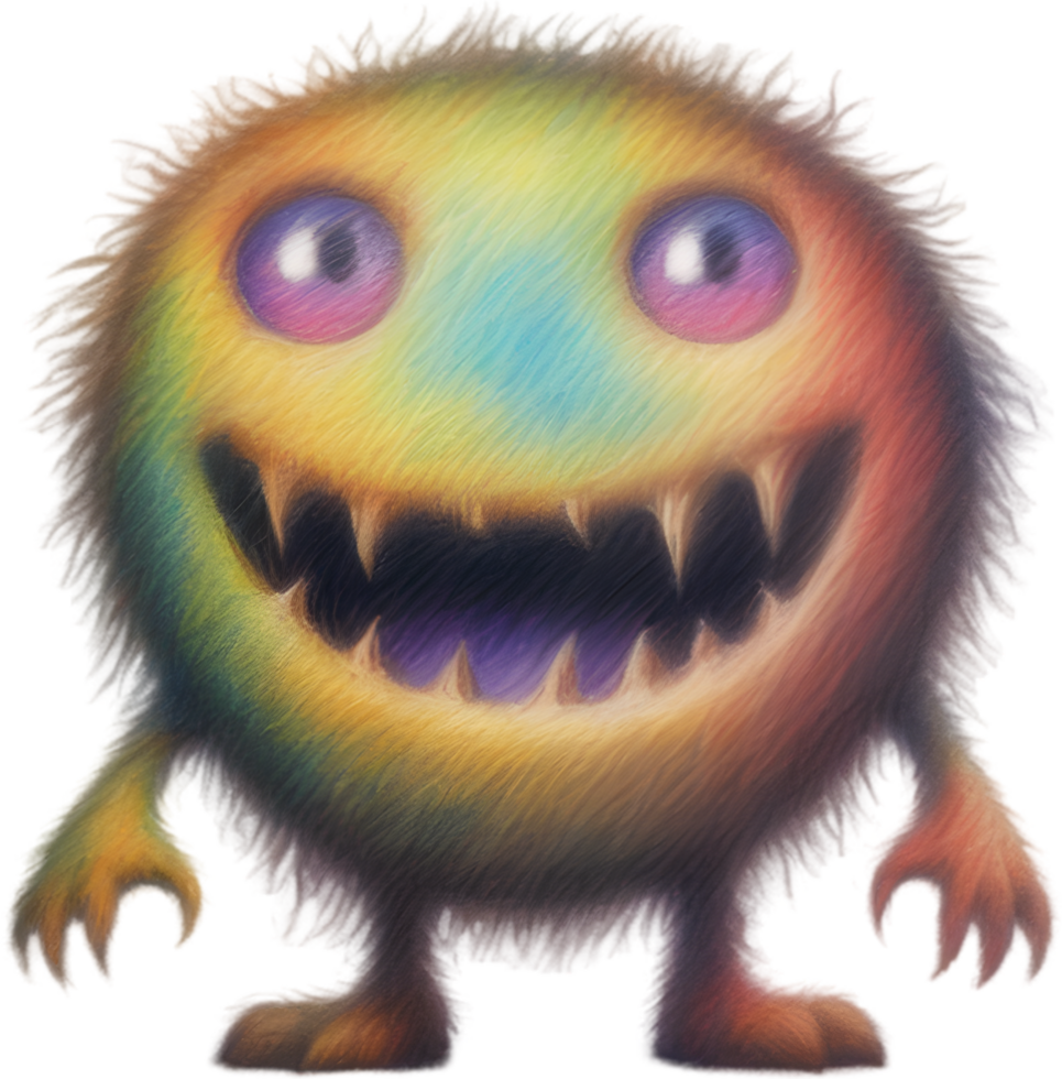 Pencil sketches of a cute monster. Ai-generated. png