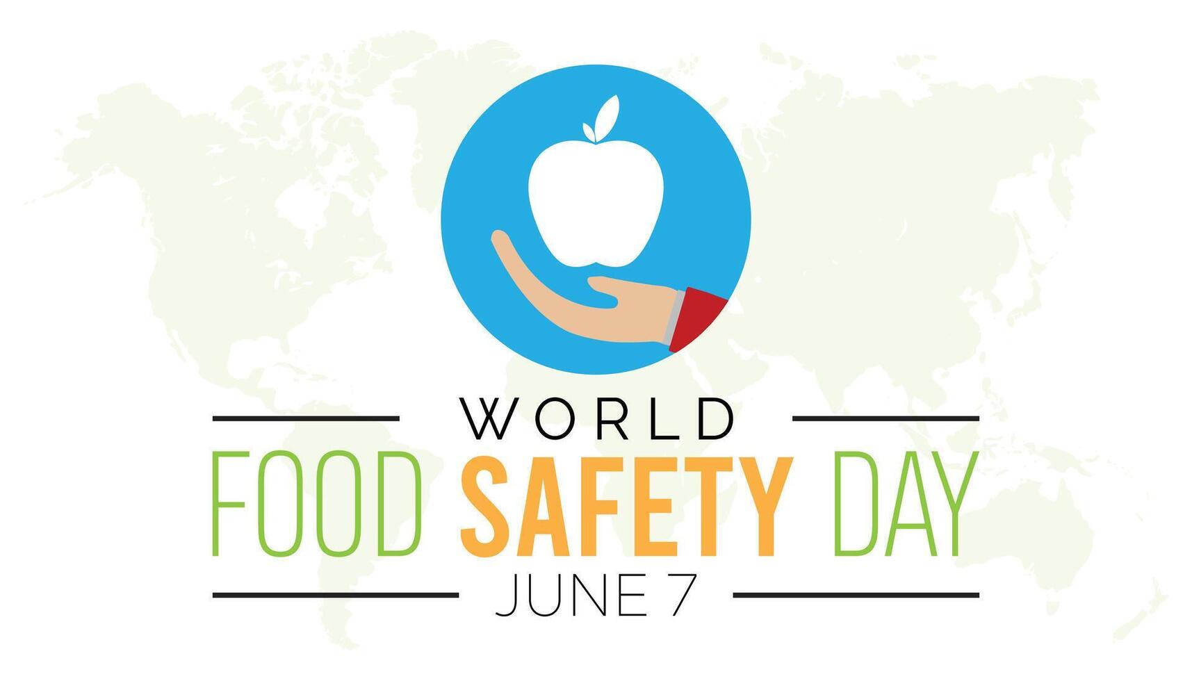 mundo comida la seguridad día observado cada año en junio. modelo para fondo, bandera, tarjeta, póster con texto inscripción. vector