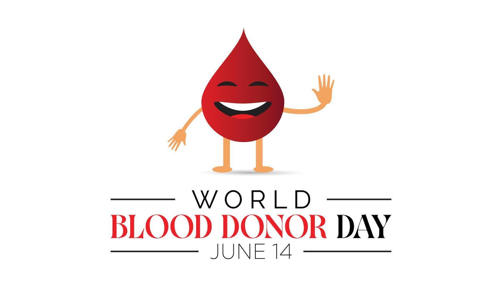 World Blood Donor Day observed every year in June. Template for background, banner, card, poster with text inscription. vector