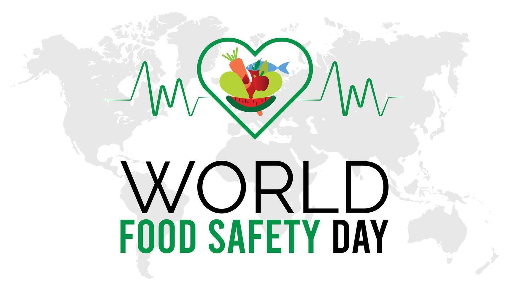 WORLD FOOD SAFETY Day observed every year in June. Template for background, banner, card, poster with text inscription. vector