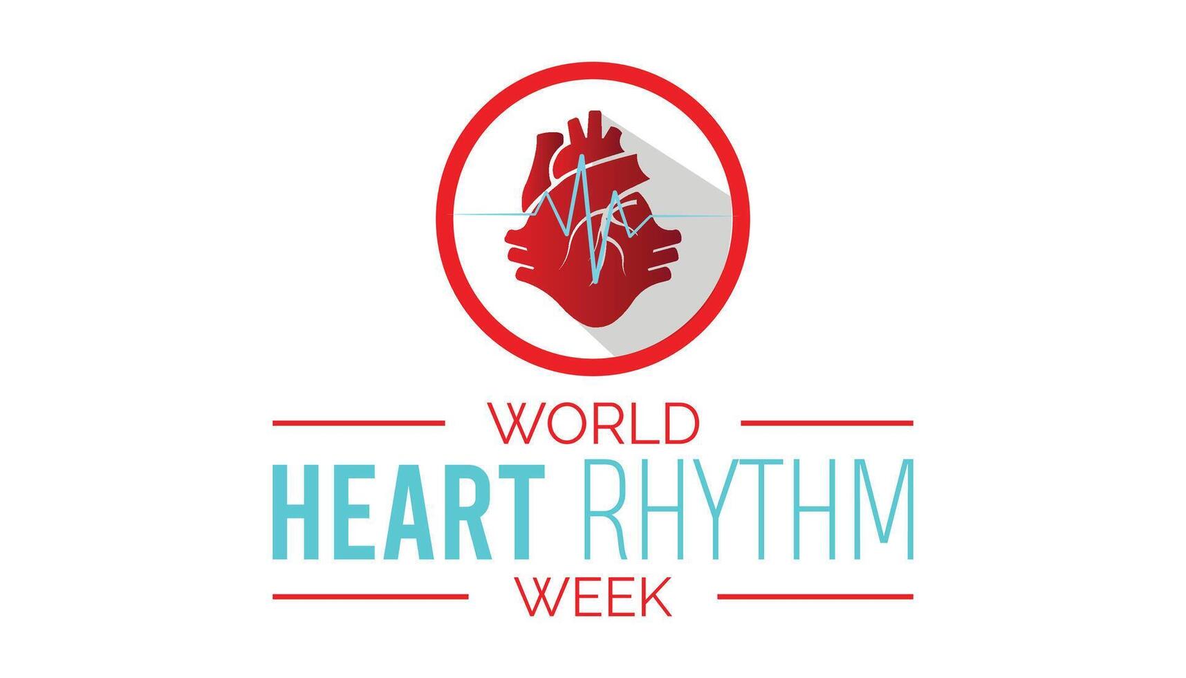 World Heart Rhythm Week observed every year in June. Template for background, banner, card, poster with text inscription. vector