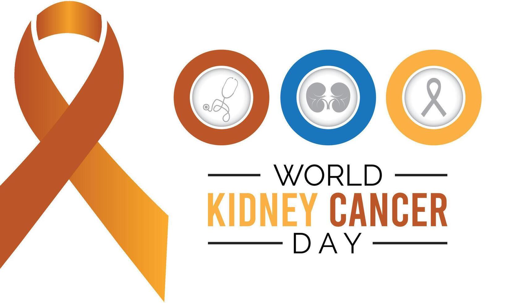 World Kidney Cancer Day observed every year in June. Template for background, banner, card, poster with text inscription. vector